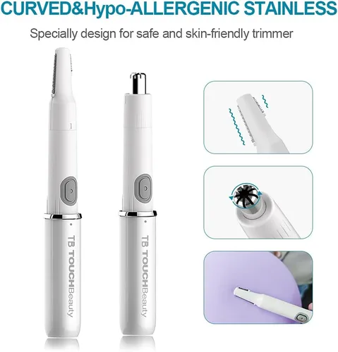 Miniatura 3 de TOUCHBeauty Recortador de pelo de cara, cejas, nariz y orejas, removedor de pelo todo en uno para mujeres y hombres, afeitadora de doble hoja