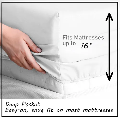 Miniatura 5 de Sábanas de Navidad Split King para cama ajustable - Ropa de cama con estampado navideño - Juego de 5 piezas - Bolsillo profundo de microfibra suave