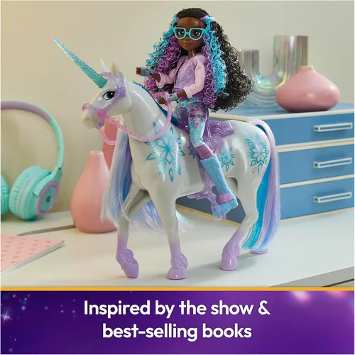 Miniatura 9 de Unicorn Academy, Glaciar Power of Friendship con silla de montar y brida translúcidos, 11 pulgadas, muñecas y juguetes de unicornio, regalos