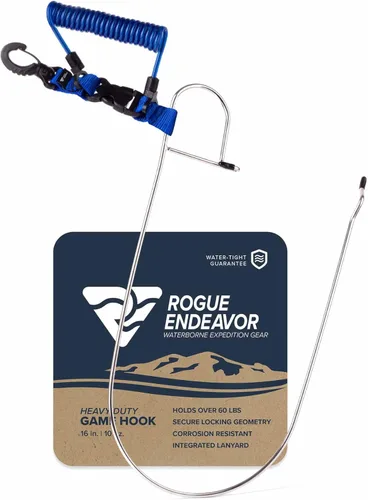 Miniatura 2 de Rogue Endeavor® Clip de pescado, grande, construcción inoxidable, cordón de núcleo de acero de liberación rápida de 36 pulgadas, diseñado para pesca