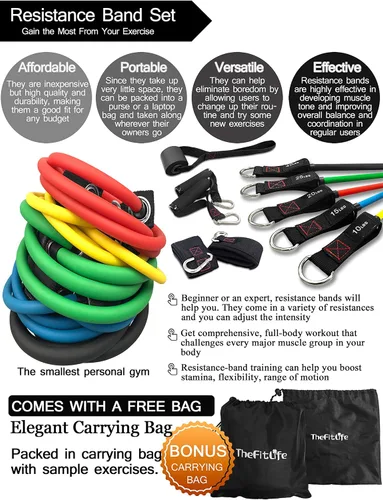 Miniatura 6 de Resistance Bands with Handle Set - for Men and Women, Workout Bands for Strength Exercise, with Handles, Door Anchor & Ankle Straps, for Rehab, Yoga