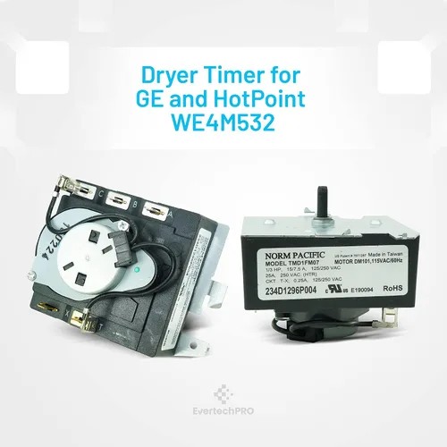 Miniatura 3 de Temporizador OEM WE4M532 para secador GE WE04X25280 WE4M362 WE04M0532, 234D2377P005, 234D1296P004, TMD1FM07