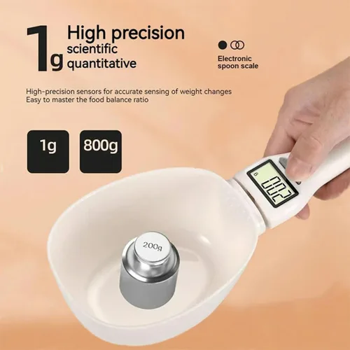 Miniatura 3 de Cuchara medidora electrónica con conversión de onzas/onza líquida/ml/gramo, cucharas medidoras digitales ajustables para cocinar hornear, cuchara