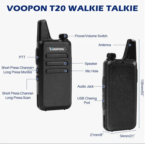 Miniatura 3 de Walkie Talkies recargables para adultos, 22 canales FRS con auriculares, mini transceptores VOX de largo alcance, radios bidireccionales