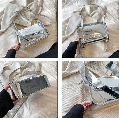 Miniatura 7 de Bolso de noche para mujer, Y2k, plateado, bolso hobo, bolso de mano, bolso de mano, bolso de mano, bolso de fiesta, bolso de mano, bolsos cruzados