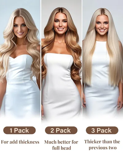 Miniatura 5 de Hetto - Extensiones de cabello humano de trama color rubio platino, 12 pulgadas, 2.47 onzas, #60 Coser en trama, volumen natural diario, suave