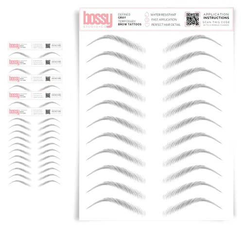 Miniatura 54 de 5 paquetes de tatuajes temporales para cejas, adhesivos impermeables para cejas, tatuajes falsos para el cabello tipo pelar de transferencia