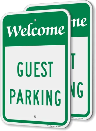 Miniatura 8 de SmartSign Letrero "Welcome - Guest Parking" Aluminio de 12 x 18 pulgadas