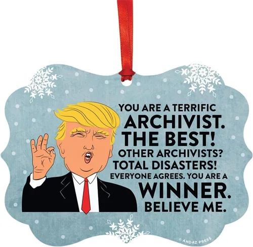 Miniatura 27 de Andaz Press Presidente Donald Trump Fancy Frame Recuerdo Adorno de Navidad Regalo de broma Ejecutivo de Cuenta, 1 paquete, Divertidas Ideas