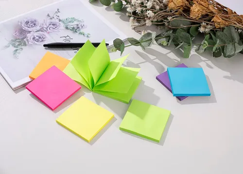 Miniatura 6 de Paquete de 12 notas adhesivas emergentes de 3 x 3 pulgadas, bloc de notas superadhesivas de colores brillantes, 6 colores, adhesivo fuerte