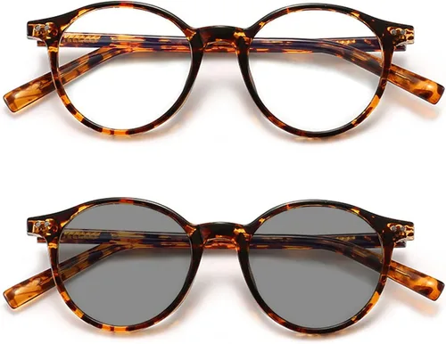Miniatura 10 de TR90 Transición Fotocromática ronda lente completa gafas de lectura para hombres mujeres gafas de sol presbípicas transparentes lectores