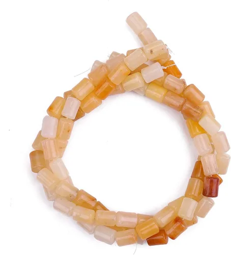 Miniatura 4 de BEADIA Cuentas sueltas de piedra de jade amarillo natural cilíndricas semipreciosas para hacer joyas 10mmx14mm 38cm