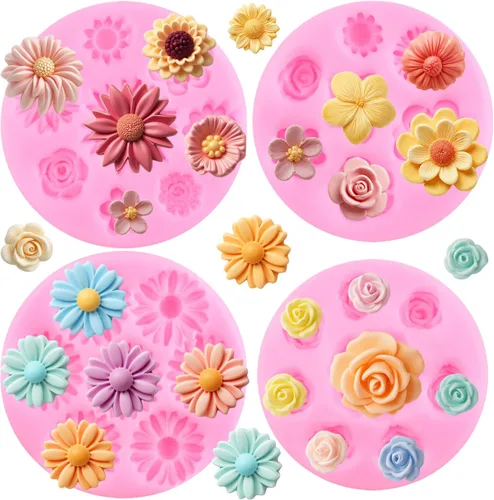 Miniatura 11 de Zixiang Molde de Caramelo de Flores de Rosa Moldes de Fondant de Hojas Moldes de Flores de Peonía Moldes de Silicona para Repostería Artística Pasta