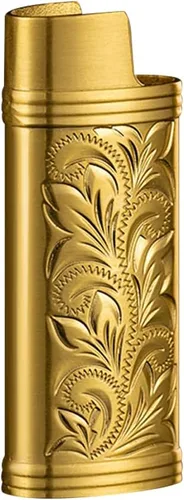 Funda para encendedor de metal, diseño floral vintage con estampado floral para BIC tamaño pequeño, funda para encendedor de funda de aleación de