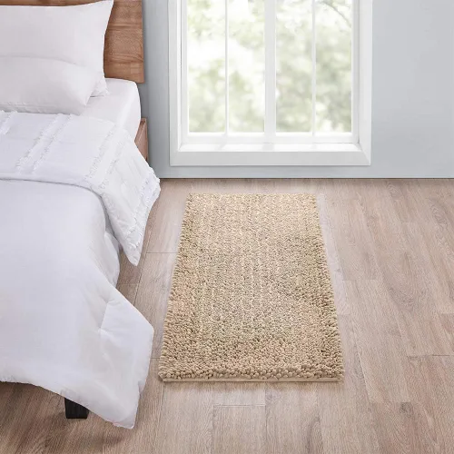 Miniatura 206 de Walensee Alfombra de baño antideslizante (24x17 pulgadas, rosa polvoriento) absorbente de agua, súper suave, lanuda de felpilla, lavable a máquina