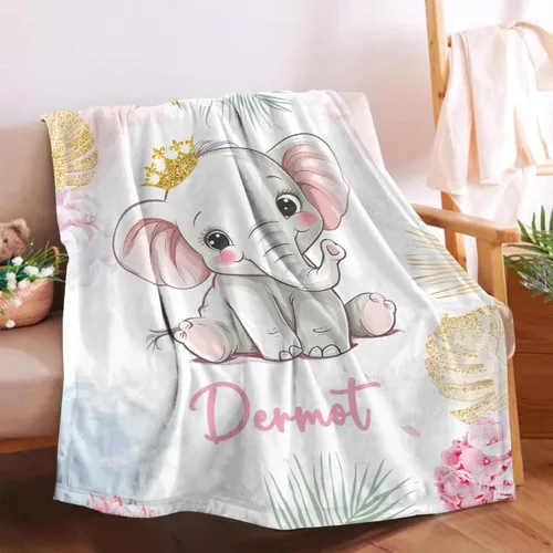Miniatura 33 de Manta de bebé personalizada para niñas y niños pequeños, recién nacidos, regalos personalizados de vaca floral con nombre y texto, 40 x 30 pulgadas