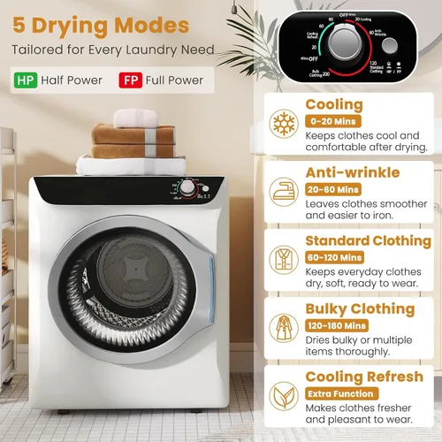 Miniatura 3 de Auertech Juego combinado de lavadora y secadora portátil, lavadora totalmente automática de 18 libras con bañera interior de acero inoxidable