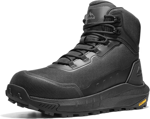 Miniatura 9 de NORTIV 8 Botas de punta compuesta para hombres ASTM F2413-24 Botas de trabajo de seguridad ligeras antifatiga antideslizantes con cremallera