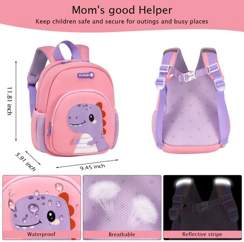 Miniatura 4 de Padgene Mochilas Anti Pérdida para Niños Pequeños Mochilas de Preescolar Impermeables Mochila Escolar de Animales 3D Dibujos Animados Correa