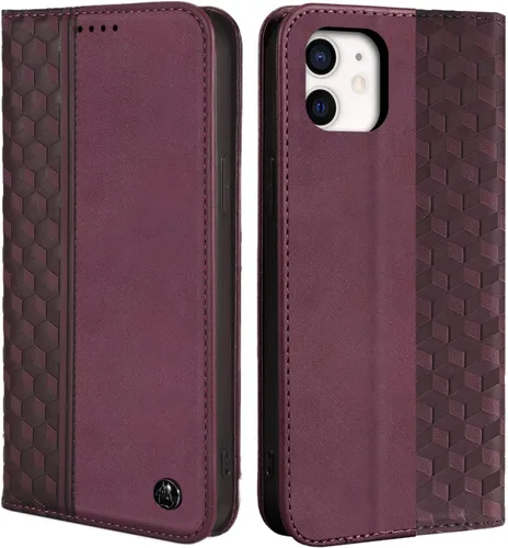 Miniatura 11 de Funda tipo cartera para iPhone 17e/16e de 6.1 pulgadas 2026/2025 - Funda de piel sintética con ranuras para tarjetero, funda magnética fuerte