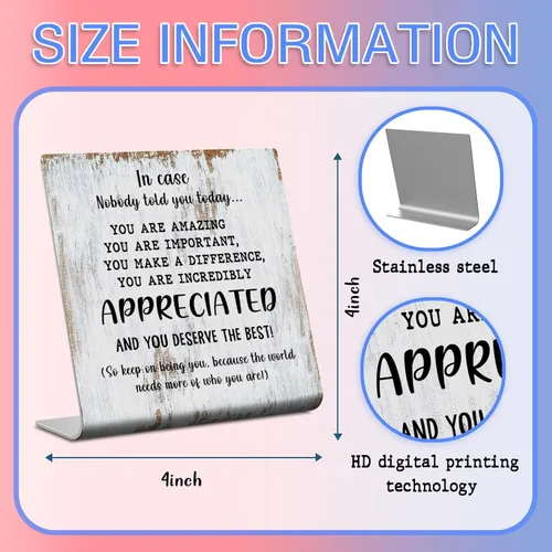 Miniatura 7 de Regalos de agradecimiento para mujeres y hombres, placa decorativa para oficina, regalos de reconocimiento con cita motivacional "En caso de que