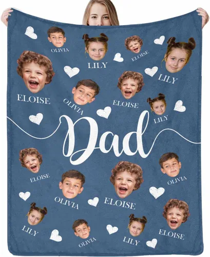 Miniatura 21 de D-Story Mantas faciales personalizadas, regalo personalizado con fotos para papá, día del padre