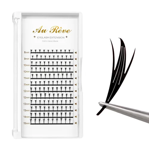 Miniatura 12 de Extensiones de pestañas YY, extensiones de pestañas Y, rizo D, 0.003 in, 0.472 in, bandeja mixta en forma de Y, volumen 4D, pestañas postizas de uso