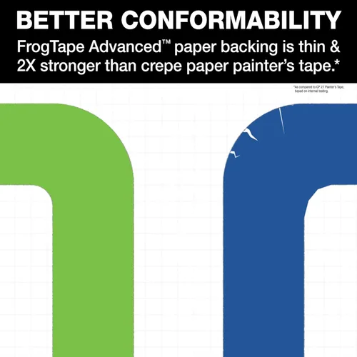 Miniatura 2 de FrogTape Advanced Painters Tape - Cinta para pintores de 1.5 pulgadas de ancho (1.41 pulgadas x 45 yardas), cinta multisuperficie con PAINTBLOCK, se