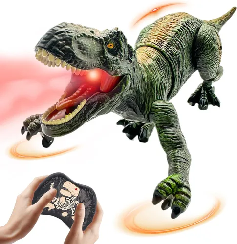 Miniatura 11 de Juguetes de dinosaurio a control remoto para niños de 3-5, 5-7, 8-12, 10-12, juguete electrónico RC T Rex Dino robot para niños, los mejores regalos