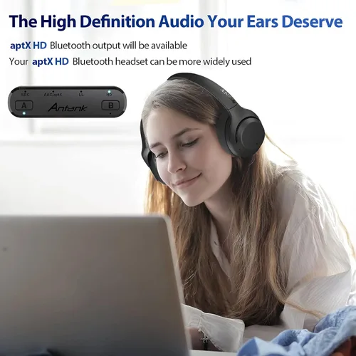 Miniatura 4 de Antank Transmisor de audio Bluetooth (USB tipo C) compatible con aptX-HD aptX AAC de baja latencia compatible con Nintendo Switch/Lite/OLED
