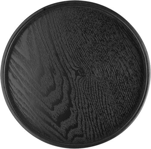 Miniatura 9 de Bandeja de té de madera, forma redonda, té de madera, café, aperitivos, comidas, plato de servicio, bandejas de restaurante de 11.8 in