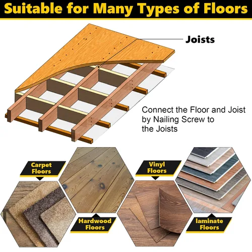 Miniatura 4 de Dreyoo 50 tornillos de reparación para piso, tornillos universales para reparación de pisos, para madera dura/vinilo/alfombras, fijador de huecos
