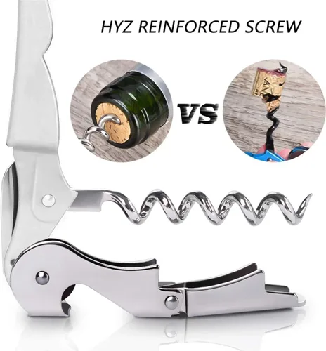 Miniatura 3 de HYZ Paquete de 2 sacacorchos para camarero, llave de vino profesional para servidores, camarero con cortador de lámina, abridor manual de botellas