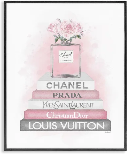 Miniatura 25 de Stupell Industries Pink Roses - Estantería de moda glamorosa con diseño de rosas de Amanda Greenwood, arte de pared con marco blanco, 11 x 14