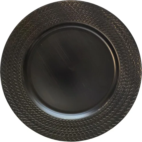 Miniatura 13 de Platos Base Plateados, Juego de 6 Platos Base para Servir para Mesa de Comedor, Boda, Eventos - 13 Pulgadas plateado (Round-Silver)