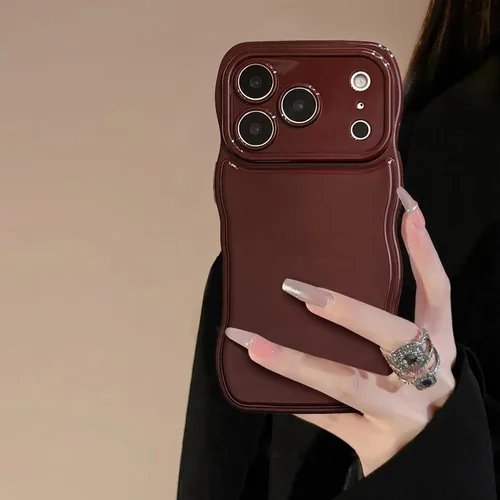 Miniatura 24 de FABSPARK - Funda para iPhone 11, diseño simple, marco ondulado, estética, silicona suave, color beige