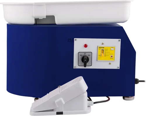 Miniatura 9 de VEVOR Rueda de cerámica de 11 pulgadas para adultos principiantes, máquina formadora eléctrica de 350 W con pedal de lavabo desmontable de 0 a 300