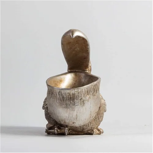 Miniatura 2 de LQX Estatua de almacenamiento de llaves de escritorio, escultura de almacenamiento de resina, estatua de decoración de pelícano modelo A 25 20c