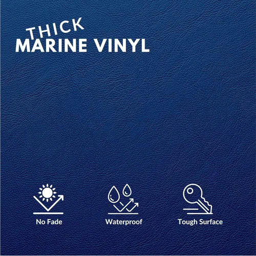 Miniatura 2 de Tela de vinilo marina, tapicería de piel sintética, para lancha al aire libre, automóvil, bricolaje y manualidades, rollo de 5 yardas (azul)