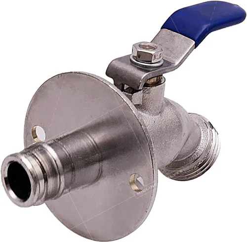 Miniatura 2 de Midline Valve 3387XJS Sillcock Manguera Bibb con brida de gran tamaño; entrada PEX A de 1/2 pulgada x salida MHT de 3/4 pulgadas, latón cromado