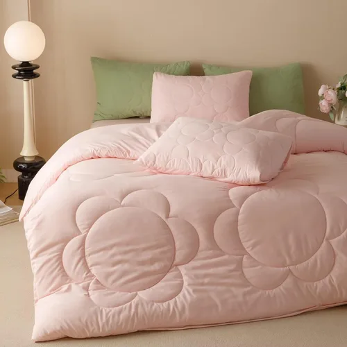 Miniatura 2 de Cottonight - Juego de edredón con girasoles rosas, juego de ropa de cama floral rosado para mujeres y niñas, estilo bohemio y granja chic, manta