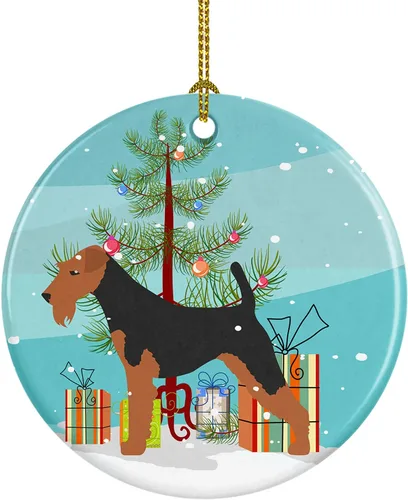 Miniatura 28 de Caroline's Treasures Bulldog inglés «Merry Christmas» adorno de cerámica para árbol de Navidad, decoración colgante para el hogar, Navidad, fiestas