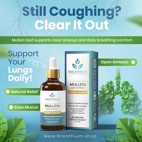 Miniatura 2 de Gotas de gordolobo 4 en 1 para la salud pulmonar y intestinal, extracto liposomal de hoja de gordolobo, lecitina de girasol y colina para alivio