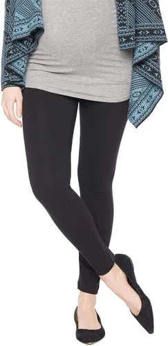 Motherhood Maternity - Leggings elásticos esenciales para mujer, ajuste secreto sobre el vientre, longitud completa y cortos XS-3X, paquetes de 1 y 2
