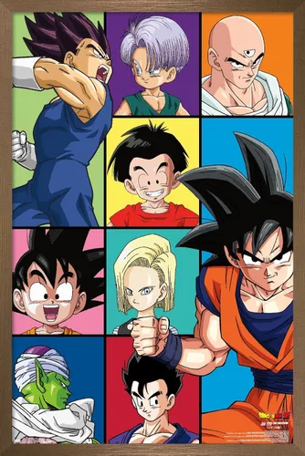 Miniatura 15 de Trends International Dragon Ball Z - Póster de pared con cuadrícula, 22.375 x 34 pulgadas, versión enmarcada de madera de granero
