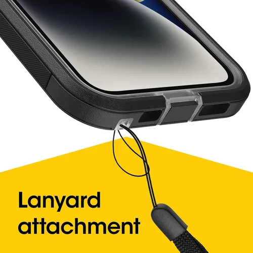 Miniatura 6 de OtterBox Funda para iPhone 14 y iPhone 13 Defender Series XT, cristal negro, sin pantalla, resistente, se ajusta a MagSafe, accesorio con cordón