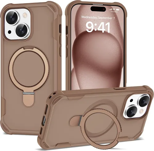 Miniatura 55 de Funda compatible con iPhone 12 y 12 Pro de 6.1 pulgadas con soporte de anillo magnético [protección militar contra caídas] [compatible con MagSafe]