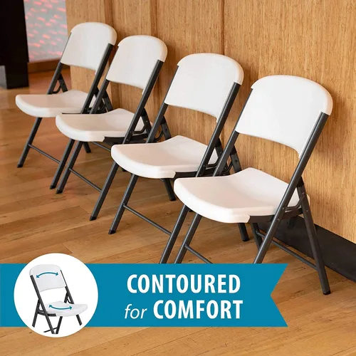 Miniatura 5 de Lifetime Silla plegable contorneada de grado comercial, color blanco (paquete de 4)