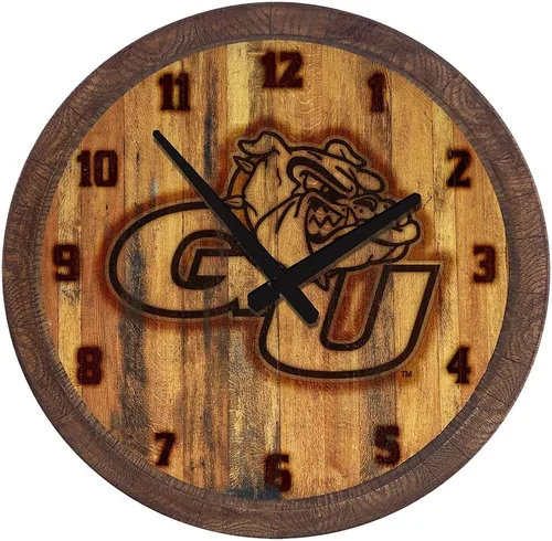Miniatura 54 de The Fan-Brand NCAA Oklahoma Sooners: Reloj de pared con parte superior de barril de imitación para decoración de bar, decoración de fiesta