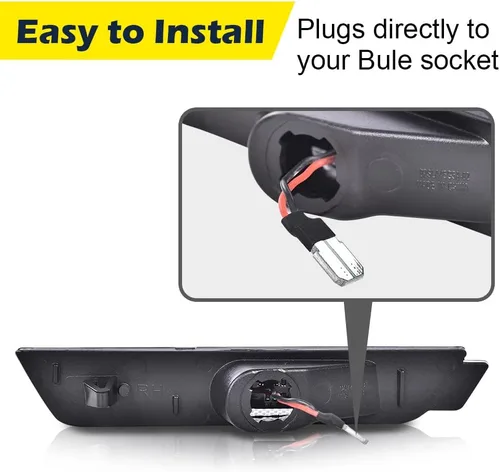 Miniatura 4 de CHEDA Par de luces LED de marcador lateral delantero y trasero compatible con Chevy Camaro LS, LT, SS, Z/28, ZL1, lente transparente 2010-2015